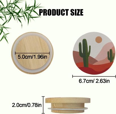 8 Pacotes de anéis de selos de silicone com tamanho personalizado, padrões coloridos de boho e tampas de bambu