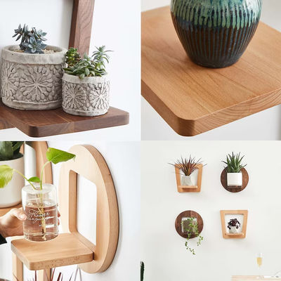 Estacionamento de plantas de interior Cadeira de plantas de madeira Estante de exibição rústica com logotipo personalizado