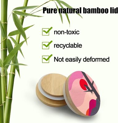 8 Pacotes de anéis de selos de silicone com tamanho personalizado, padrões coloridos de boho e tampas de bambu