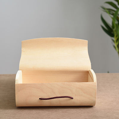 Tamanho personalizado Quadrado Decorativo Vazio Natal Natural Birch Madeira Barca Caixa de embalagem de presente