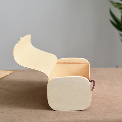 Tamanho personalizado Quadrado Decorativo Vazio Natal Natural Birch Madeira Barca Caixa de embalagem de presente