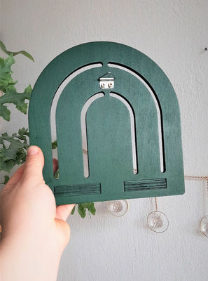 Arco-íris de madeira Decoração de parede pendurada Pequena prateleira de exposição de plantas para móveis de sala de estar