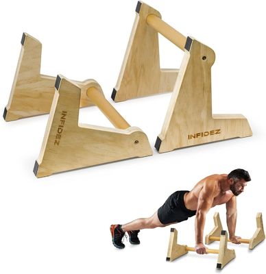 20x12 polegadas Parallettes de madeira e Push Up Bares para exercícios de ginástica de mão não escorregadia