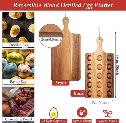 Reversível de madeira Devilled ovoplatter como seu pedido Acacia Charcuterie Board
