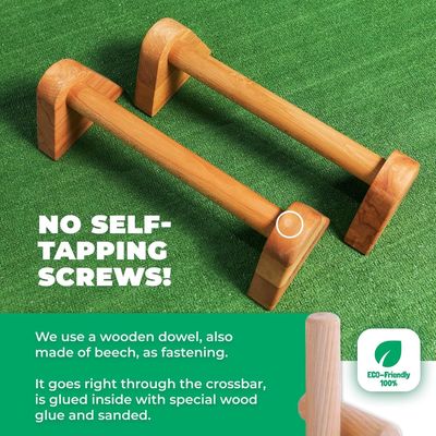 Logotipo personalizado músculo de madeira empurrar para cima está em pé para Calisthenics treino equipamento de ginástica