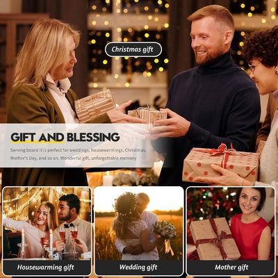 OEM 15 Holes Reversível Madeira Deviled Egg Plater Tabuleiro de charcuteria Taça de ovos espessa recipientes de ovos de galinha