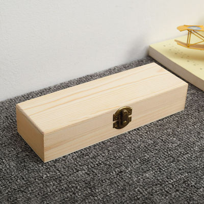 Caixa de lápis de pinho personalizada para organizar papelada e acessórios