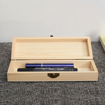 Caixa de lápis de pinho personalizada para organizar papelada e acessórios