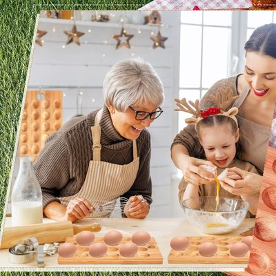 24 buracos Reversível Madeira Deviled Ovo Plater Charcuterie Tabuleiro para servir legumes