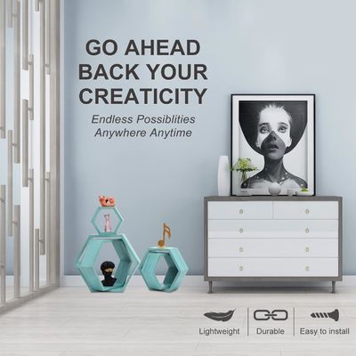 Armazém de madeira Armazém de favas Armazém de parede Armazém montado em parede 5 Armazéns flutuantes hexagonais