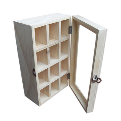 Caixa de armazenamento de chá de madeira com tampa transparente para impressão com laser Gravar Design ecológico natural