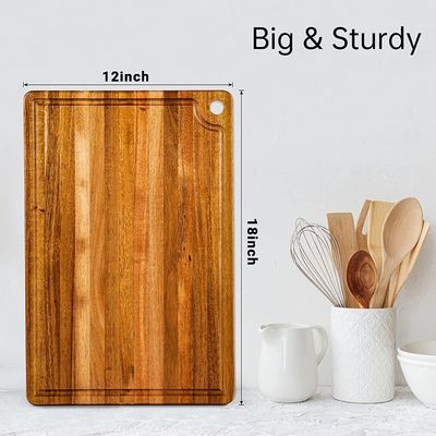 Como seu pedido Chapping Board com Juice Groove Handle Acacia Wood Board de corte