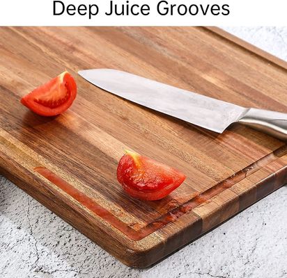 Como seu pedido Chapping Board com Juice Groove Handle Acacia Wood Board de corte