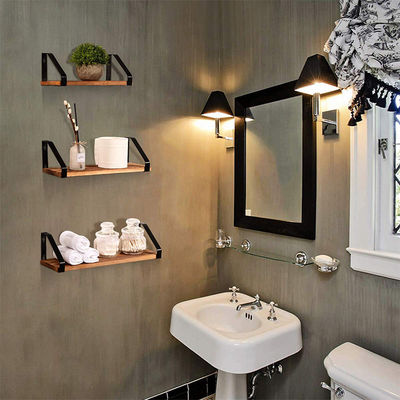 Repositório flutuante montado em parede de madeira maciça de design moderno de alta quantidade para OEM/ODM