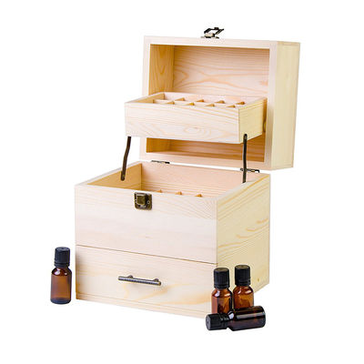 Caixa prática de armazenamento de óleo essencial de madeira com divisores feitos de madeira ambiental