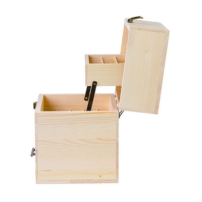 Caixa prática de armazenamento de óleo essencial de madeira com divisores feitos de madeira ambiental