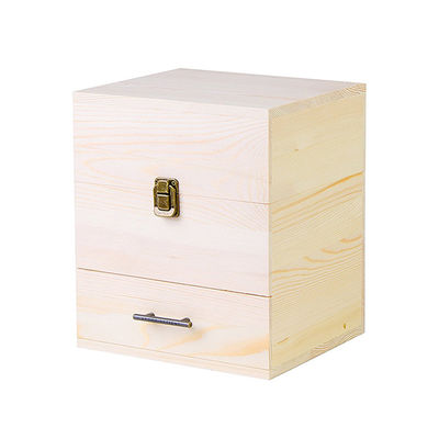 Caixa prática de armazenamento de óleo essencial de madeira com divisores feitos de madeira ambiental