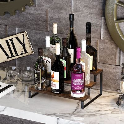 Função de suporte de tela de madeira Economize espaço 3 Nível Counter Cozinha Especiarias organizador rack