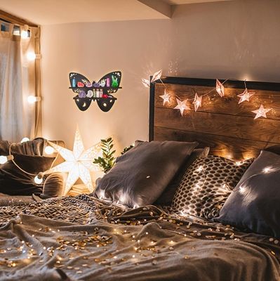 Contêineres de armazenamento de design moderno para borboleta Madeira parede Prateleiras flutuantes em madeira