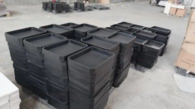 202406 Taça de serviço de madeira preta Materiais de madeira de acácia Taça de madeira personalizada com alças