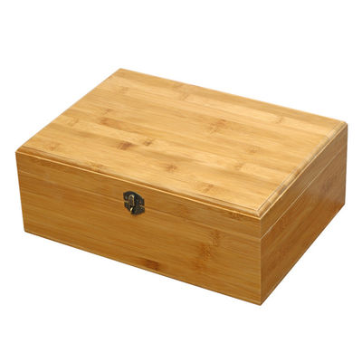 Logotipo personalizado Aceitável Eco-friendly Rectângulo de bambu de madeira 13x9x5cm Caixa de armazenamento