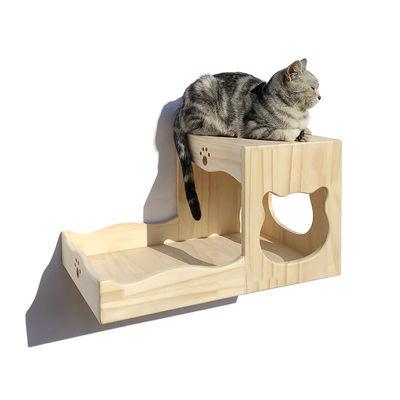 Mobiliário de casa de árvore de design moderno para animais de estimação pequenos de materiais de madeira personalizados para animais de estimação