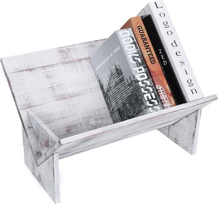 Revista de madeira Livro Arquivos Álbuns Display Estilo Retro Organizador Decoração de prateleira de parede