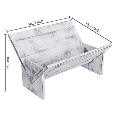 Revista de madeira Livro Arquivos Álbuns Display Estilo Retro Organizador Decoração de prateleira de parede