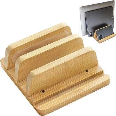 Rack não dobrável Stand de laptop vertical Logotipo personalizado Suporte de suporte duplo com Dock