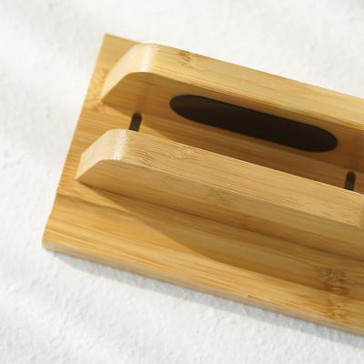 Design funcional Porta-papéis de computador portátil de bambu com doca ajustável Acomoda-se a todos os MacBook Multifuncional