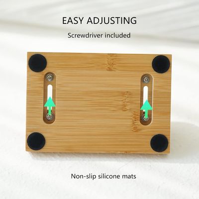 Design funcional Porta-papéis de computador portátil de bambu com doca ajustável Acomoda-se a todos os MacBook Multifuncional