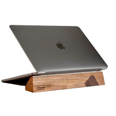 Desenho funcional Stand de laptop de madeira para Macbook Multifuncional e ergonômico