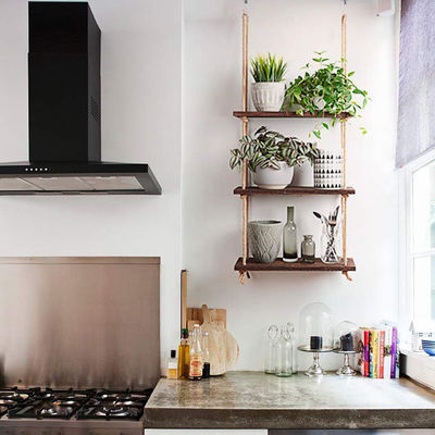 Loja de parede de cozinha de madeira dobrável com logotipo personalizado para acesso fácil e conveniente