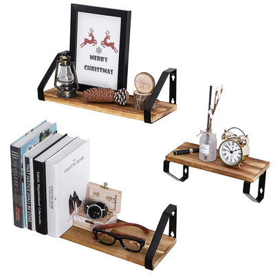 Household Essential Qingdao Vitalucks Superfície sólida Madeira Prateleira de parede flutuante Conjunto de 3