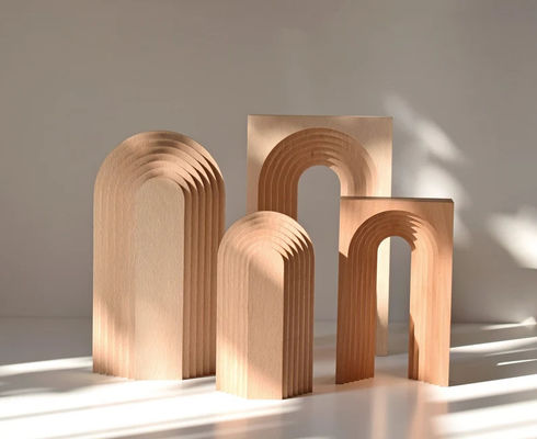 Design Moderno Decoração de Casa de Madeira Personalizada Ilustração Gráfica Decoração de Arte Arco Escultura