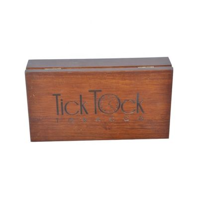 Logotipo e cor personalizáveis Caixa de cigarro de madeira com acabamento vernizado