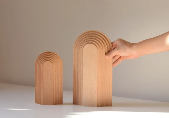 Design Moderno Decoração de Casa de Madeira Personalizada Ilustração Gráfica Decoração de Arte Arco Escultura