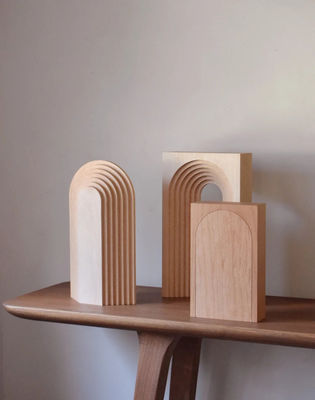 Design Moderno Decoração de Casa de Madeira Personalizada Ilustração Gráfica Decoração de Arte Arco Escultura