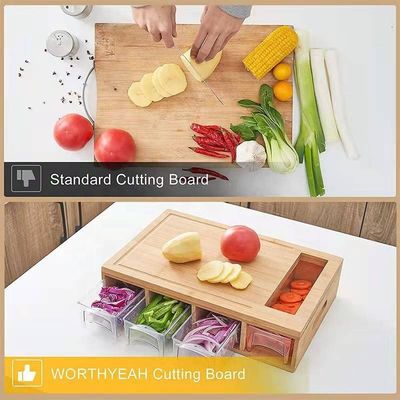 Tabela de corte de madeira de cor simples aceitável para cozinha multifunção