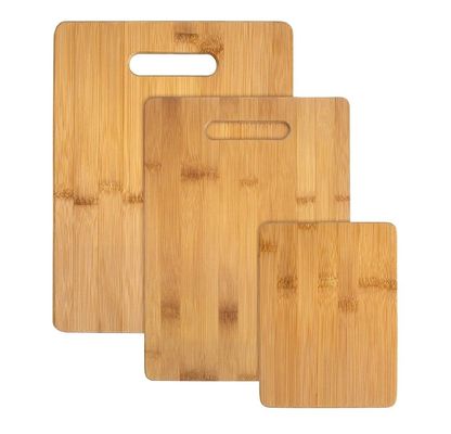 Tabela de corte extra grande de bambu de três peças para tamanho personalizado e impressão em serigrafia