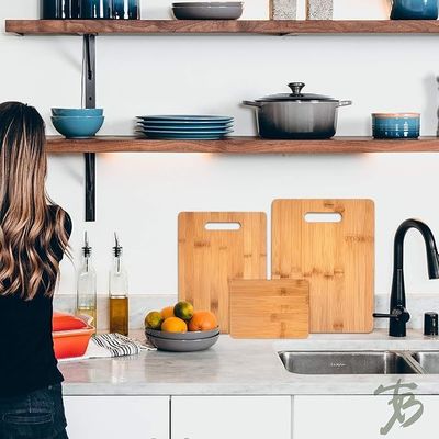 Tabela de corte extra grande de bambu de três peças para tamanho personalizado e impressão em serigrafia