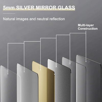 Espelho de parede de madeira para casa de banho Quadro de madeira maciça Espelho de vaidade de fazenda rústica