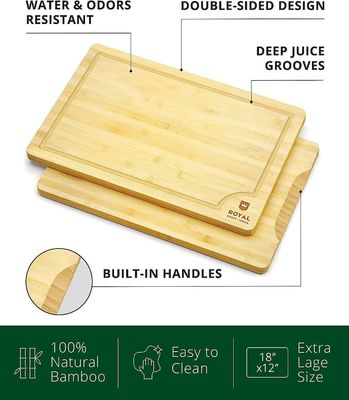 Serviço personalizado 18X12 polegadas de madeira de bambu tabuleiro de corte de madeira sustentável