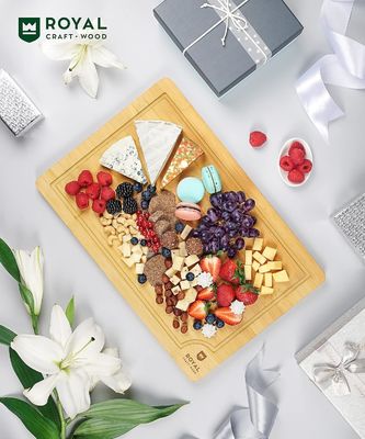 Serviço personalizado 18X12 polegadas de madeira de bambu tabuleiro de corte de madeira sustentável