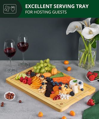 Serviço personalizado 18X12 polegadas de madeira de bambu tabuleiro de corte de madeira sustentável