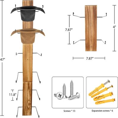 Desenho funcional Multifuntcional Montador de parede Prateleira de armazenamento e porta-chapéis para bambu