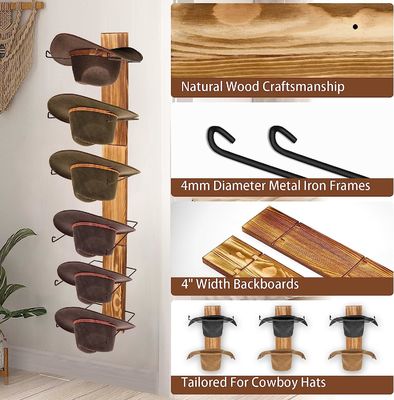 Desenho funcional Multifuntcional Montador de parede Prateleira de armazenamento e porta-chapéis para bambu