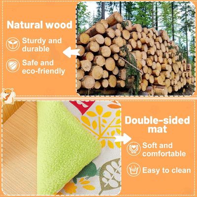 Esconderijo de porco-da-índia de madeira resistente Casa de animais pequena atualizada com escadas e cabana