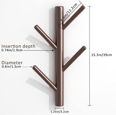 Cadeira de decoração de parede de gancho de madeira para quarto e banheiro atrás de portas/função nas paredes