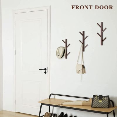 Cadeira de decoração de parede de gancho de madeira para quarto e banheiro atrás de portas/função nas paredes